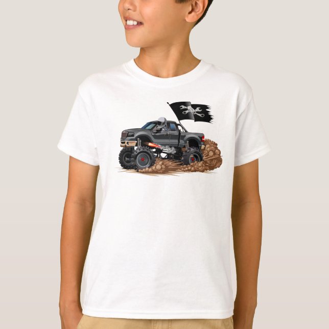 Camiseta Caminhão monstro de cartum (Frente)
