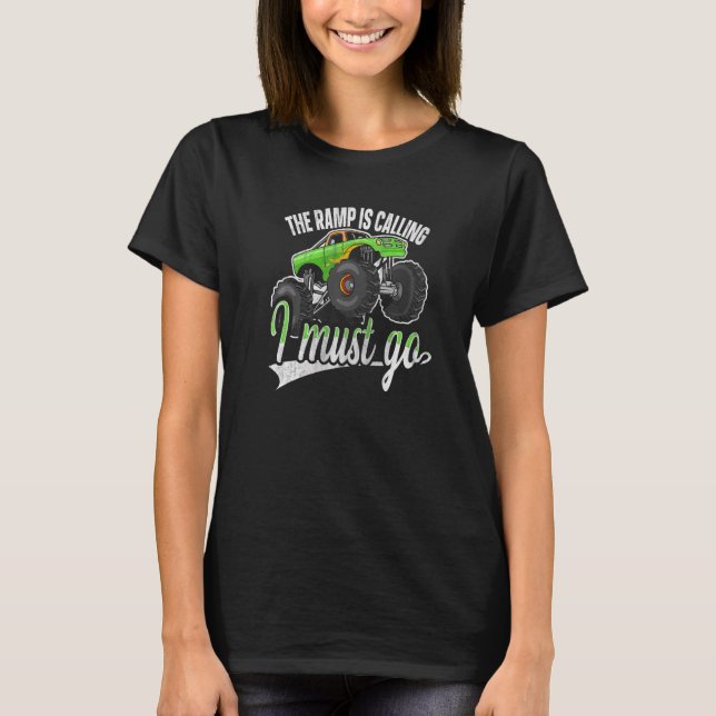 Camiseta Caminhão Monstro de Corrida Para Um Caminhão Monst (Frente)
