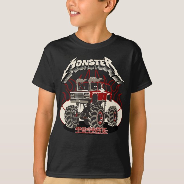 Camiseta Caminhão monstro de desenho animado (Frente)