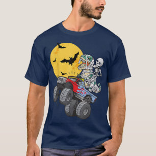 Camiseta Caminhão Monstro de Halloween Assustador Rosa Abób