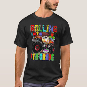 Camiseta Caminhão Monstro De Volta À Escola Indo À 7 Gra