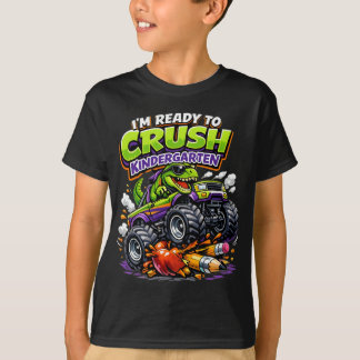 Camiseta Caminhão Monstro de Volta às Aulas para Meninos do