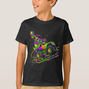 Camiseta Caminhão Monstro Dinossauro Mardi Gras Divertido H
