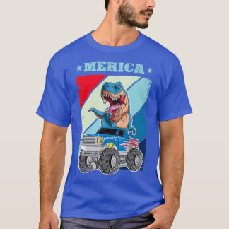 Camiseta Caminhão Monstro Do Dinossauro Americano Para Rapa