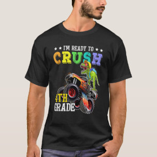 Camiseta Caminhão Monstro Do Dinossauro De Esmagamento 4.º