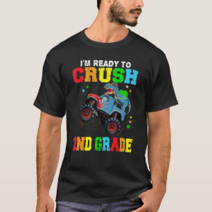Camiseta Caminhão Monstro Do Dinossauro De Grau De segundo