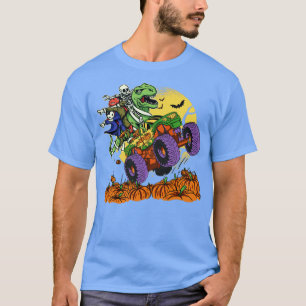 Camiseta Caminhão Monstro do Dinossauro do Halloween TRex
