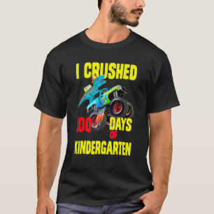 Camiseta Caminhão Monstro do Dinossauro Eu Esmagei 100 dias