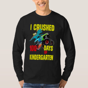 Camiseta Caminhão Monstro do Dinossauro Eu Esmagei 100 dias