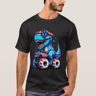 Camiseta Caminhão Monstro do Dinossauro, EUA Bandeira 4 de 