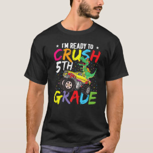 Camiseta Caminhão Monstro Do Dinossauro Pronto Para Esmagar
