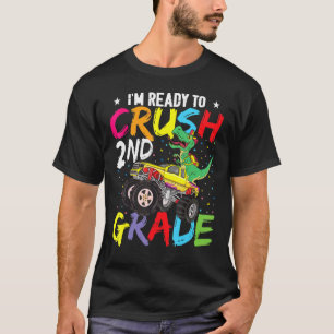 Camiseta Caminhão Monstro Do Dinossauro Pronto Para Esmagar