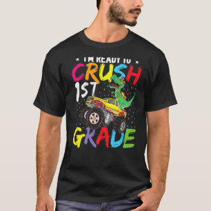 Camiseta Caminhão Monstro Do Dinossauro Pronto Para Esmagar