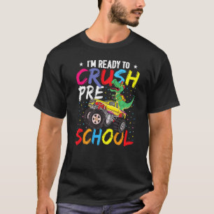 Camiseta Caminhão Monstro Do Dinossauro Pronto Para Esmagar