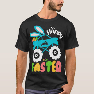 Camiseta Caminhão Monstro Engraçado Com Ovos De Páscoa De C