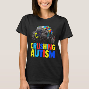Camiseta Caminhão Monstro Esmagando Conscientização sobre A