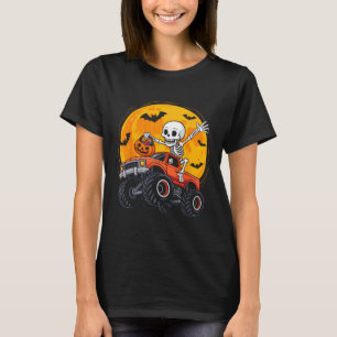 Camiseta Caminhão Monstro Esqueleto Lua Abóbora Halloween M