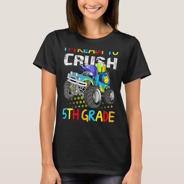 Camiseta Caminhão monstro Estou Pronto para Esmagar 5 (Frente)