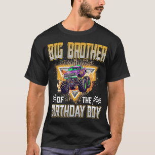 Camiseta Caminhão Monstro Irmão Mais Velho Do Menino Do Ani