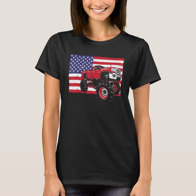 Camiseta Caminhão Monstro legal Para Mulheres Monstro (Frente)