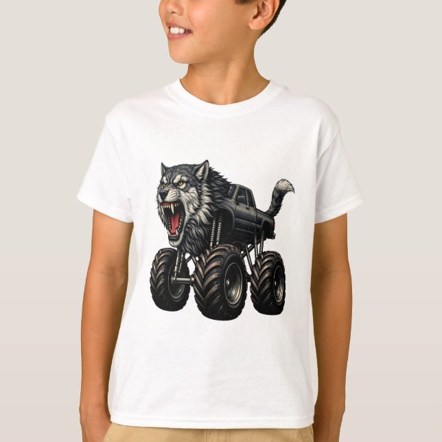 Camiseta Caminhão Monstro Lobo Selvagem (Frente)