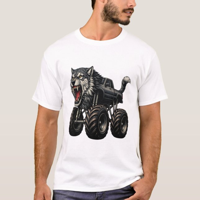 Camiseta Caminhão Monstro Lobo Selvagem (Frente)