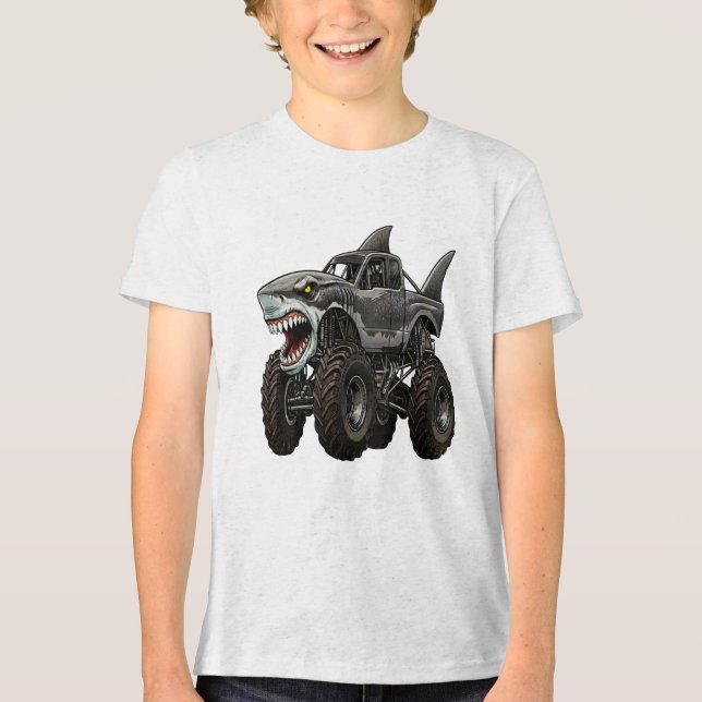 Camiseta Caminhão Monstro Megalodon (Frente)