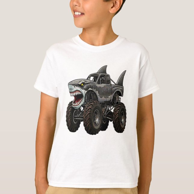 Camiseta Caminhão Monstro Megalodon (Frente)