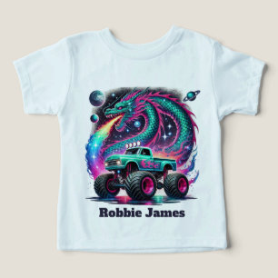 Camiseta Caminhão monstro meninos legal personalizável