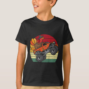 Camiseta Caminhão Monstro Peru Atardecer Retrô Dia de Ação