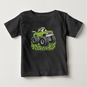 Camiseta Caminhão Monstro Sortudo de Meninos no Dia de São 
