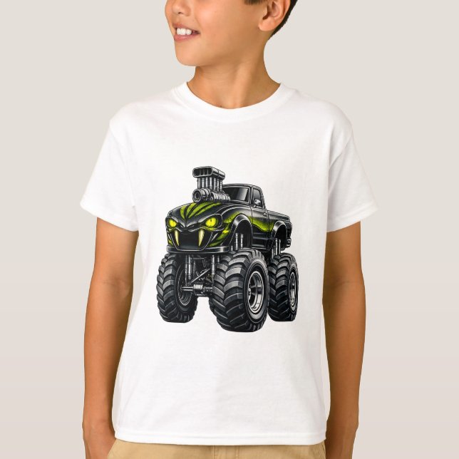 Camiseta Caminhão Monstro Superalimentado Olho de Cobra (Frente)