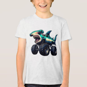Camiseta Caminhão Monstro Tubarão Martelo