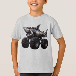 Camiseta Caminhão Monstro Tubarão Tigre