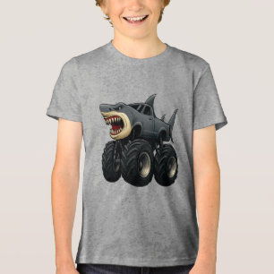 Camiseta Caminhão Monstro Tubarão-Touro
