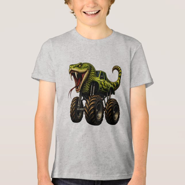 Camiseta Caminhão Monstro Víbora Venenosa (Frente)
