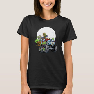 Camiseta Caminhão Monstro Zumbi Assustador Halloween Crianç