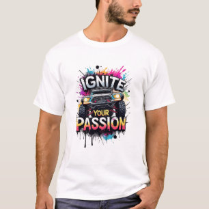Camiseta Caminhão Off Road Incendeia Paixão Splash Art