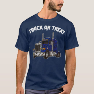 Camiseta Caminhão Ou Trate O Halloween Do Motorista De Cami