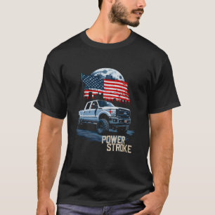 Camiseta Caminhão Patriótico Poweraft American Flag Diesel