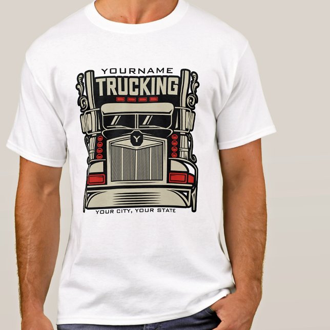 Camiseta Caminhão Personalizado 18 Caminhoneiro BIG RIG (Criador carregado)