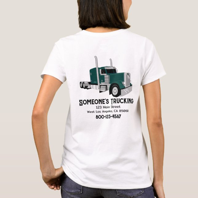 Camiseta Caminhão Verde Semi-Reboque (Verso)