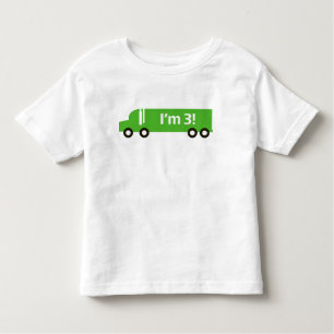 Camiseta Caminhão verde: Terceiro T do aniversário