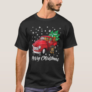 Camiseta Caminhão Vermelho Árvore de Natal Feliz Natal Da
