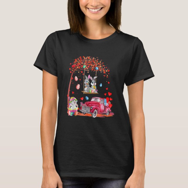 Camiseta Caminhão Vermelho Bonito Com Ovos De Páscoa E Sabo (Frente)