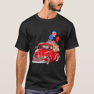 Camiseta Caminhão Vermelho Com Gatos Figurino De Balão Em 4