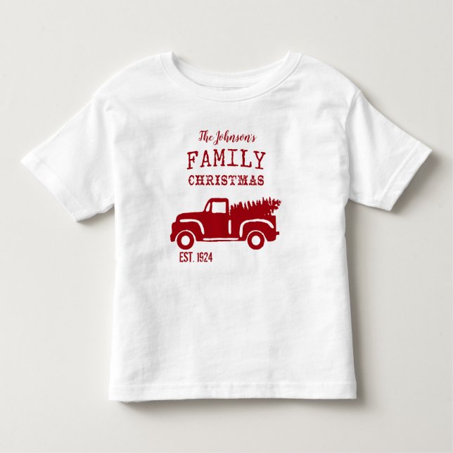 Camiseta Caminhão Vermelho da Fazenda Familiar (Frente)