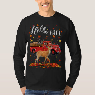 Camiseta Caminhão Vermelho de outono de Folha de Cerveja de