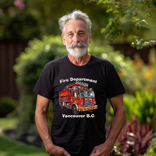 Camiseta Caminhão vermelho e brilhante pronto para ação na 