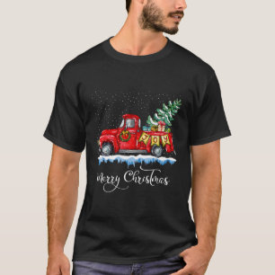 Camiseta Caminhão Vermelho feliz Antigo Movido